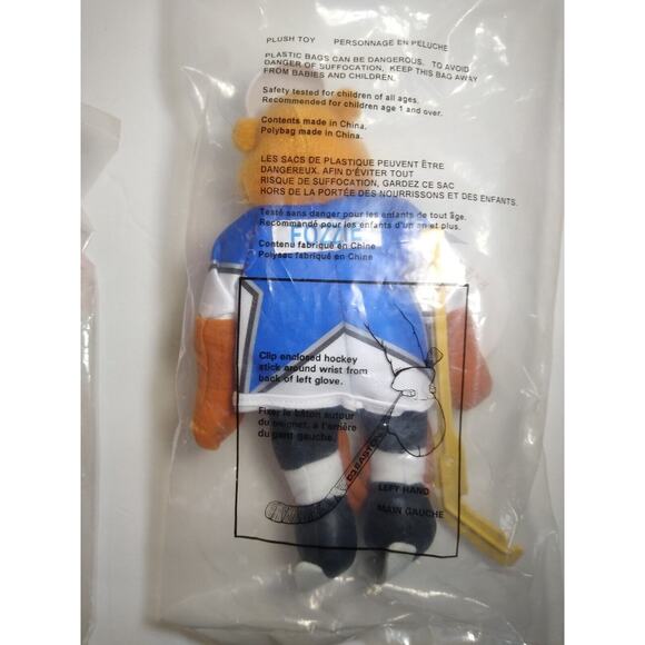 Fozzie Bear Muppets NFL Hockey Plush Toy Doll McDonalds Sealed 1995 Vintage New - Picture 4 of 5